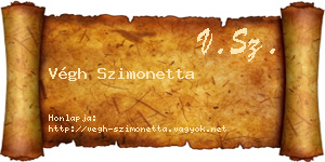 Végh Szimonetta névjegykártya